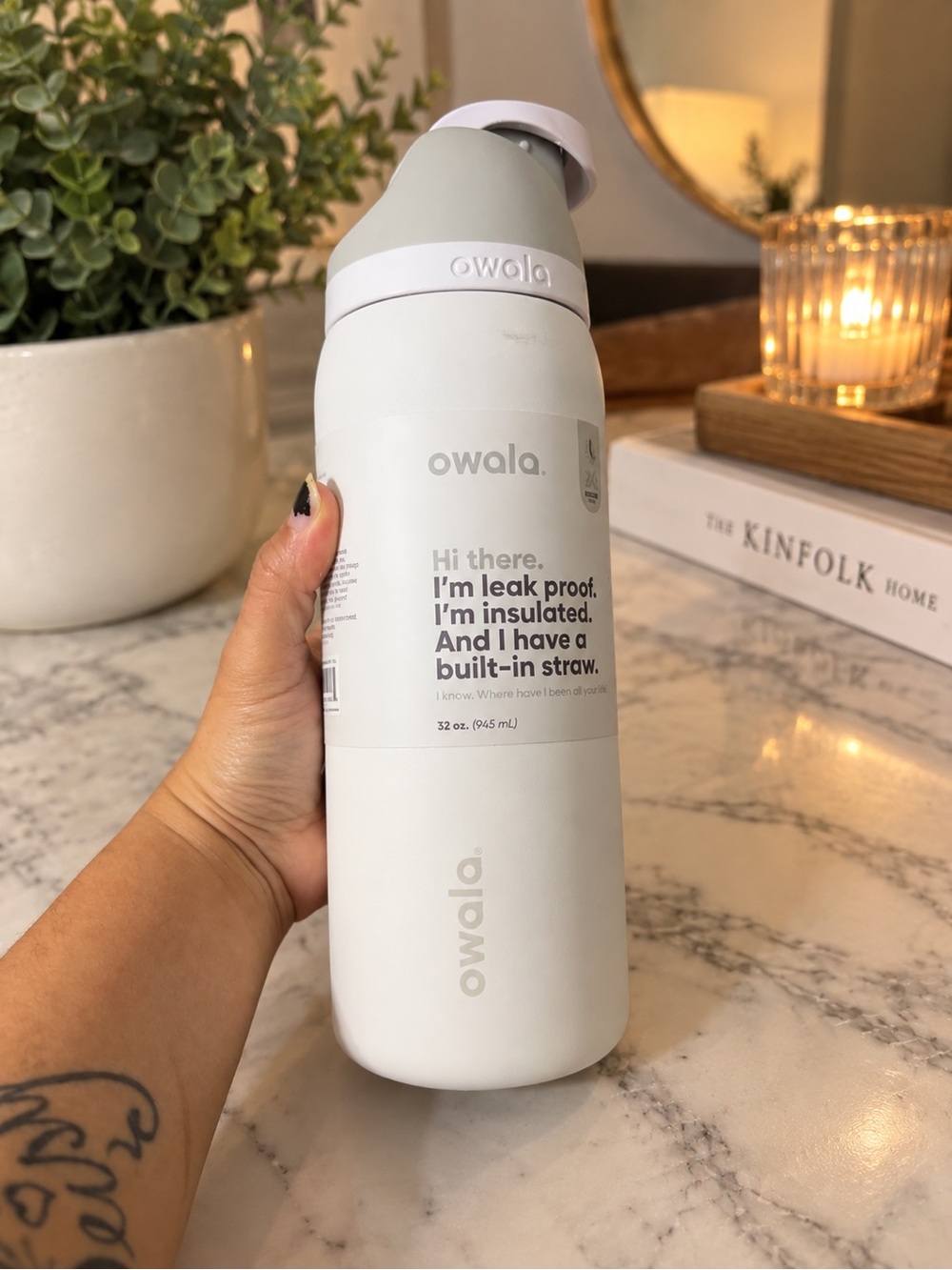 Owala 32 oz Insulated Water Bottle - White